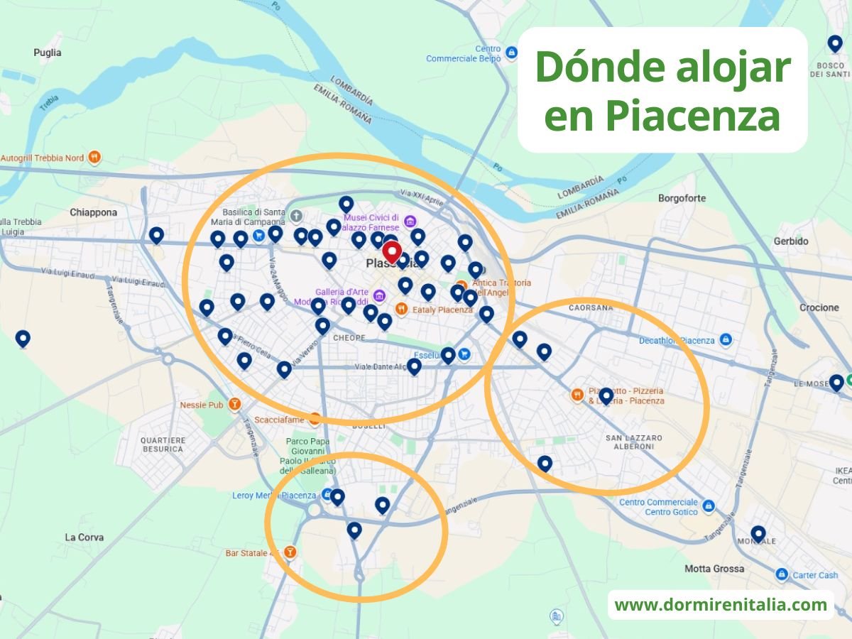 Donde alojarse en Piacenza – Mejores zonas y hoteles (2026)